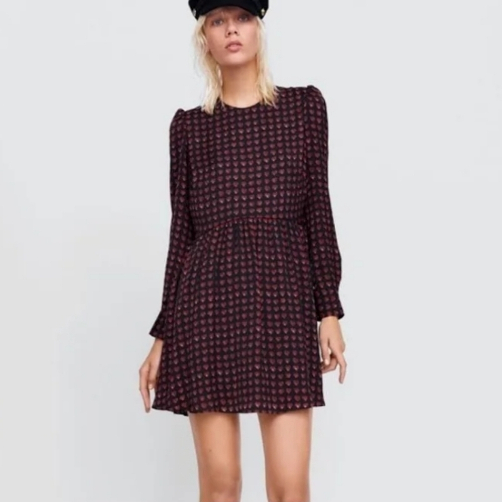 Zara heart print romper size S